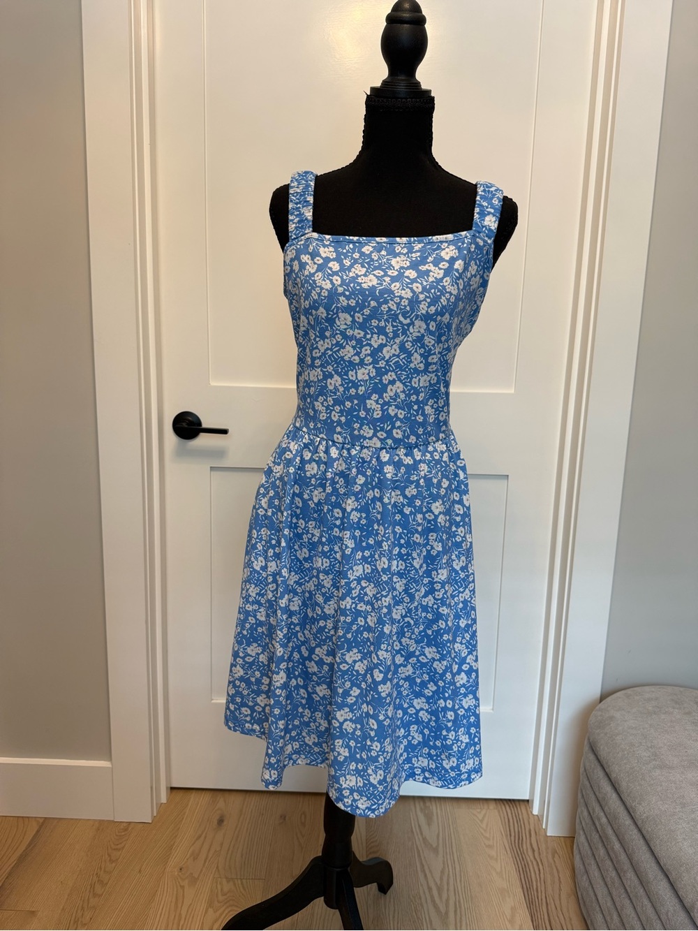 Blue Floral Square-Neck Sundress - Women's - Picture 3 of 3